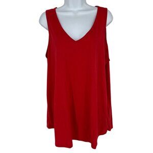 Torrid Women's Red Sleeveless V-Neck Classic Fit Tank Top Size 2X